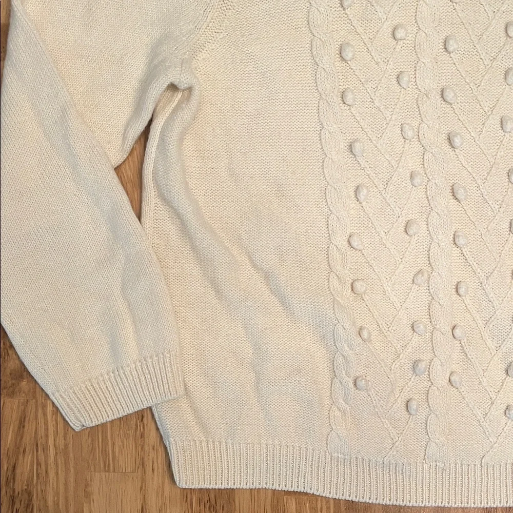 Koret Women's Cream Cable Knit Sweater - Picture 3 of 3